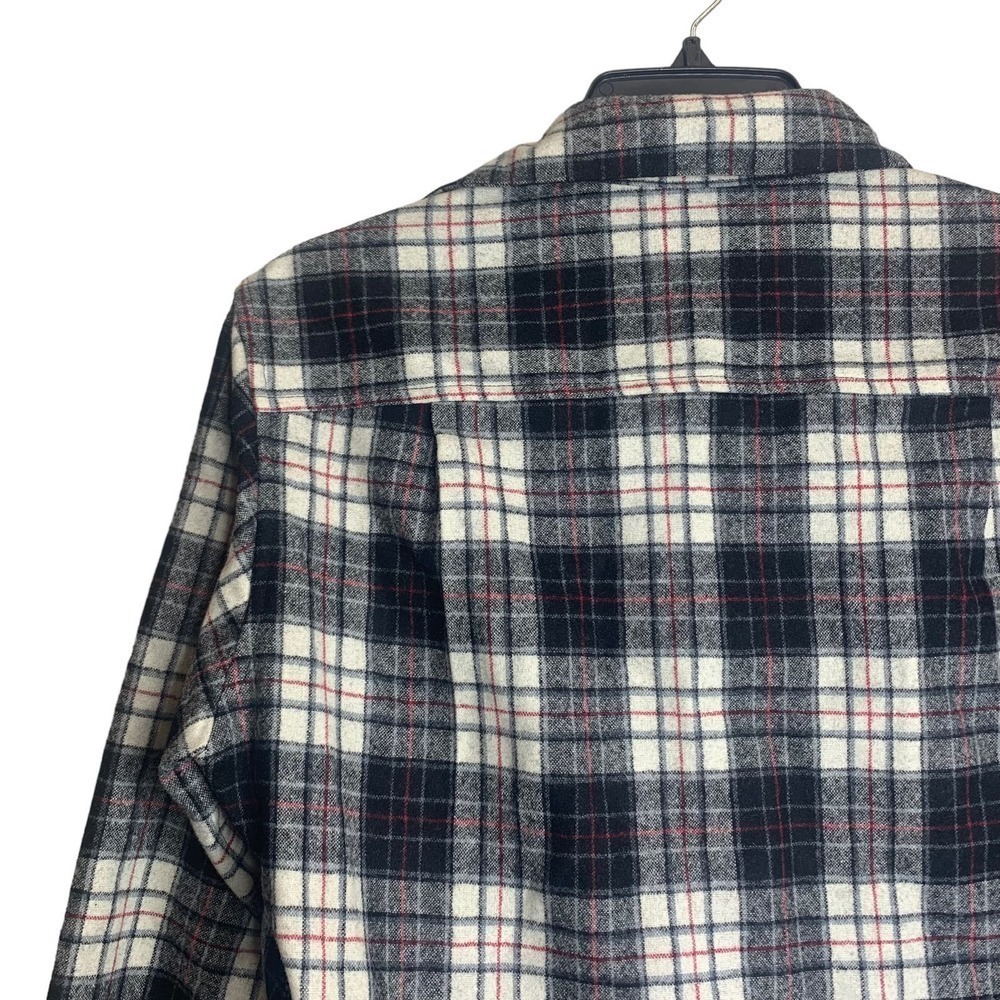 Pendleton Wool Flannel Shirt Mens Small Black White Red Plaid Button Down Oliver - Picture 12 of 16